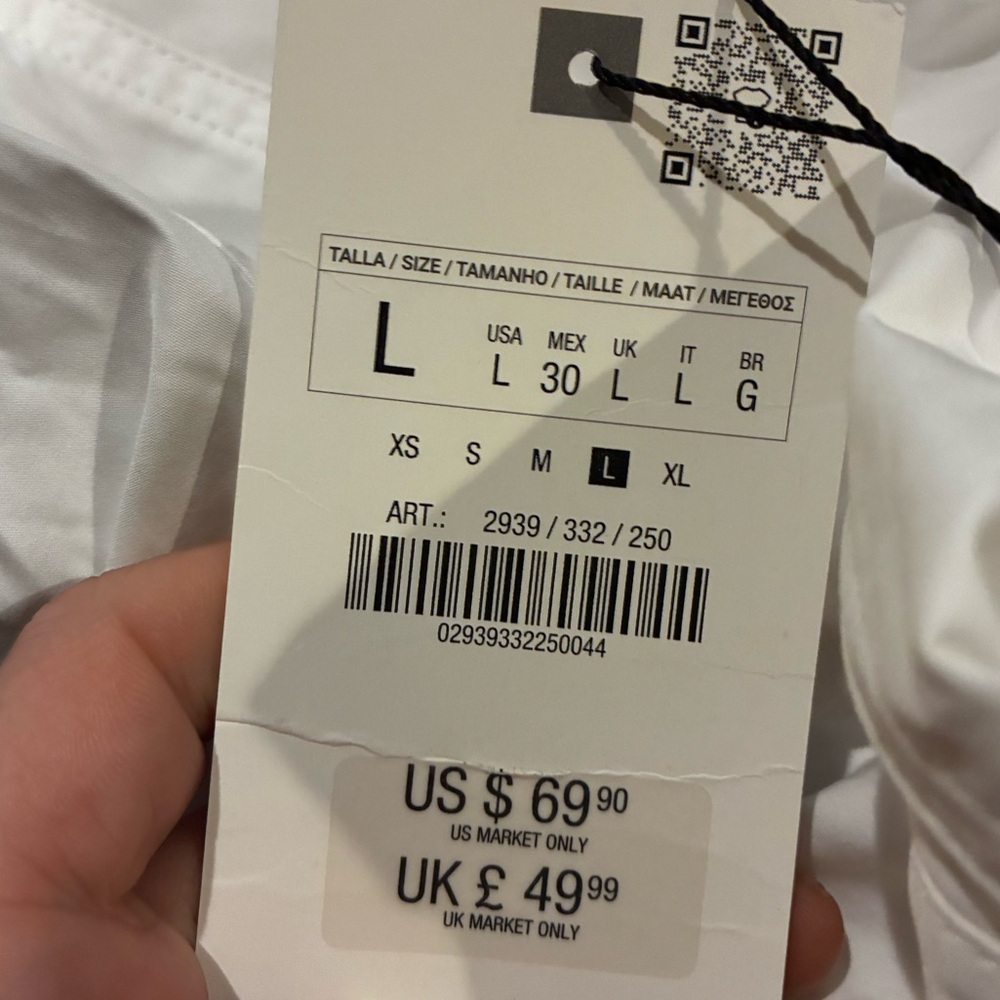 Zara White A-Line Polo Collar Dress - Picture 6 of 6